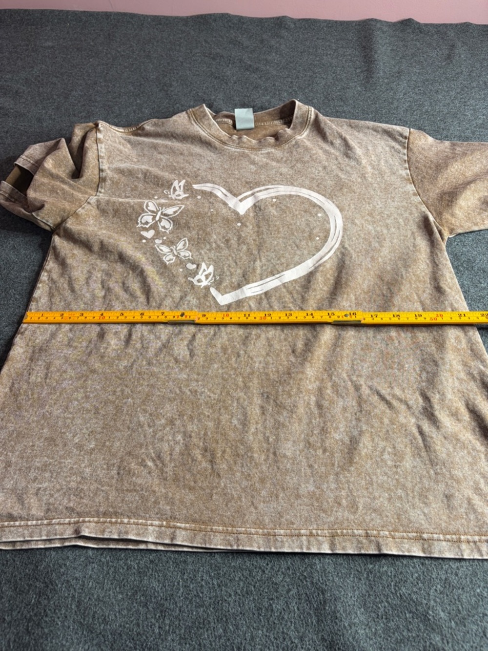 Women's Brown Washed Short-Sleeve Graphic Tee